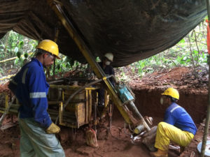 Drilling at the Alacran copper-gold discovery within the Sam Matias Project, Colombia. Source: Cordoba Minerals Corp.