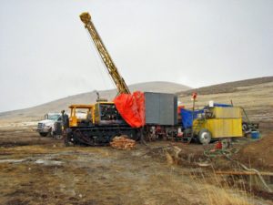 Drilling operations at Gold Standard's Railroad-Pinion Project in the Carlin Trend, Nevada. Source Gold Standard Ventures Corp.
